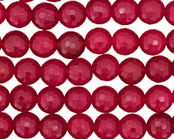 Ruby Red Agate Faceted Round 10mm