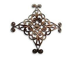 Vintaj Natural Brass Diamond Swirl Filigree 44mm
