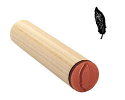 Feather Solid Mini Rubber Stamp 6x17mm