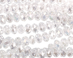 Clear AB Crystal Faceted Rondelle 6mm