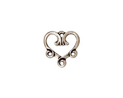 TierraCast Antique Silver (plated) 3-1 Vine Heart Link 13mm