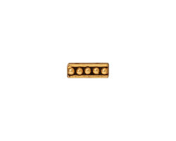 TierraCast Antique Gold (plated) Beaded 2-Hole Bar 11x4mm