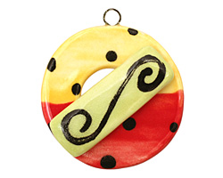 Jangles Ceramic Black & Bright Toggle Clasp 38-40x42-44mm, 33mm bar