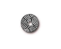 TierraCast Antique Silver (plated) Large Hole Spiral Dance Bead Cap 4x14mm
