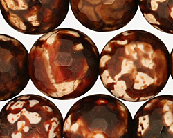 Leopard Fire Agate Faceted Round 16mm