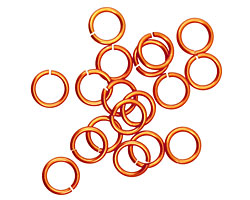 Orange Anodized Aluminum Jump Ring (Saw Cut) 6mm, 20 gauge (4.1mm inside diameter)