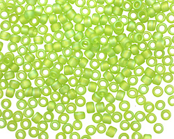 TOHO Transparent Rainbow Frosted Lime Green Round 8/0 Seed Bead