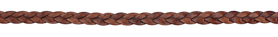 Natural Red Brown Flat Braided Leather 12mm