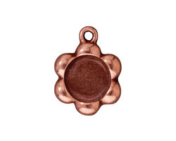 TierraCast Antique Copper (plated) Flower Frame Drop 17x23mm