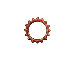 C-Koop Enameled Metal Ruby Red Small Open Gear 16mm