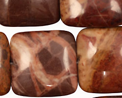 Red Conglomerate Jasper Puff Square 25mm