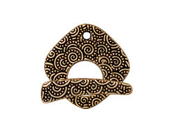 TierraCast Antique Gold (plated) Large Spiral Toggle Clasp 23x22mm, 24mm Ba