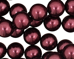 Black Cherry Shell Pearl Round 12mm