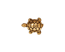 TierraCast Antique Gold (plated) Turtle Bead 15x12mm