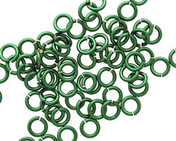Green Enameled Copper Round Jump Ring 5mm, 18 gauge