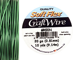 Soft Flex Green Craft Wire 20 gauge, 10 yards