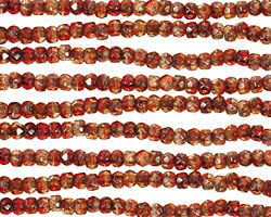 Czech Glass Harvest Picasso Fire Polished Rondelle 2x3mm