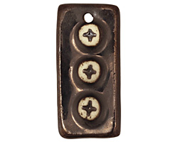 Earthenwood Studio Ceramic Triple Screw Pendant 17x37mm