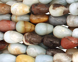 Amazonite Blk. Tourmaline Teardrop 12x8mm