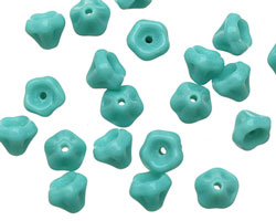 Czech Glass Aqua Buttercup 5x6mm