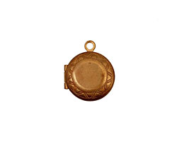 Brass Small Round Ribbon Heirloom Locket 13x15mm
