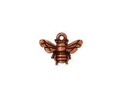 TierraCast Antique Copper (plated) Honey Bee Charm 15x12mm