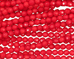Coral Faceted Round 4mm