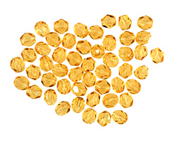Czech Fire Polished Glass Medium Topaz Round 4mm