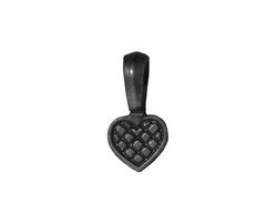 TierraCast Gunmetal Heart Bail Glue Pad 10x19mm