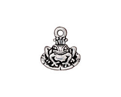 TierraCast Antique Silver (plated) Frog Prince Charm 15x16mm
