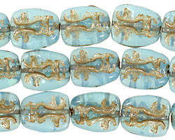 Czech Glass Sky Blue Mask 13x11mm