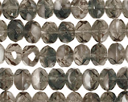 Czech Glass Black Diamond Fire Polished Rondelle 6x9mm