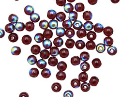 Czech Glass Garnet AB Round 4mm