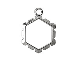 Artistic Wire Silver (plated) Hexagon Wrapper 18x24mm