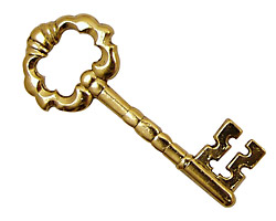 Stampt Antique Gold (plated) Fancy Skeleton Key 44x18mm