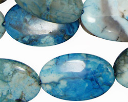 Brazil Blue Agate Flat Oval 27x18mm