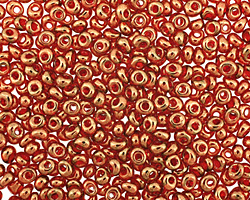 TOHO Gold Lustered African Sunset Magatama 3mm Seed Bead