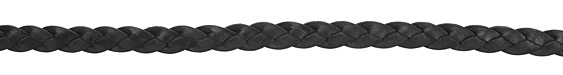 Black Flat Braided Leather Cord 10mm
