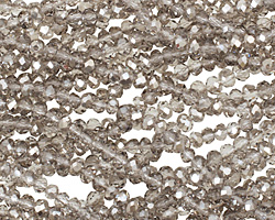 Luster Silver Crystal Faceted Rondelle 3mm