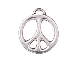 TierraCast Rhodium (plated) Peace Pendant 24x27mm