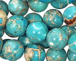 Ocean Blue Impression Jasper Round 12mm