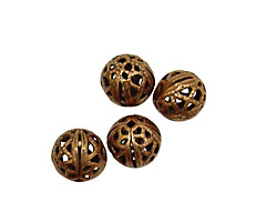 Stampt Antique Copper (plated) Filigree Ball 8mm