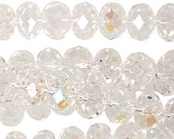 Clear AB Crystal Faceted Rondelle 10mm