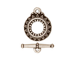 TierraCast Antique Silver (plated) Bali Toggle Clasp 20x16mm, 20mm Bar