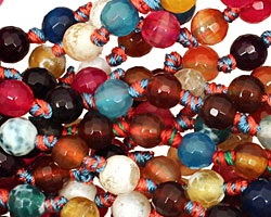Multi-Color Fire Agate (bright) Faceted Round 6mm