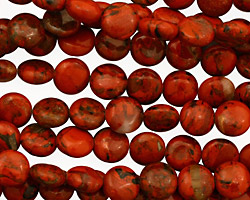 Red Jasper Puff Coin 8mm