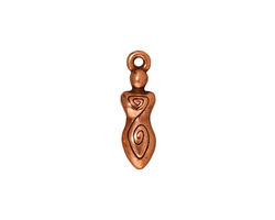 TierraCast Antique Copper (plated) Spiral Goddess Charm 5x19mm