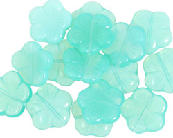 Czech Glass Jade 5 Petal Daisy 14mm