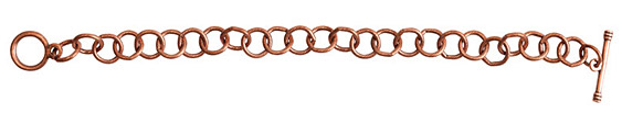 Nunn Design Antique Copper (plated) Loop Chain Charm Bracelet 8 1/2"