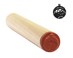 Round Ornament Tiny Rubber Stamp 10x11mm